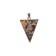 China Supplier Gold Color Triangle Chip Crystal Fang Pendant for Women Accessories